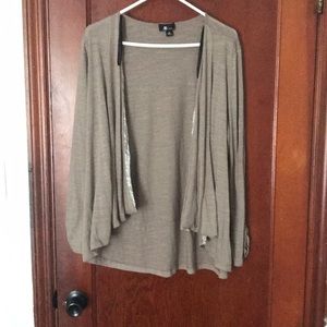 tan and white lace Cardigan